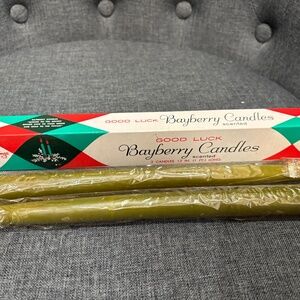 Vintage Candle Lite Good Luck Bayberry Scented Candles 12” Tapers Christmas Box